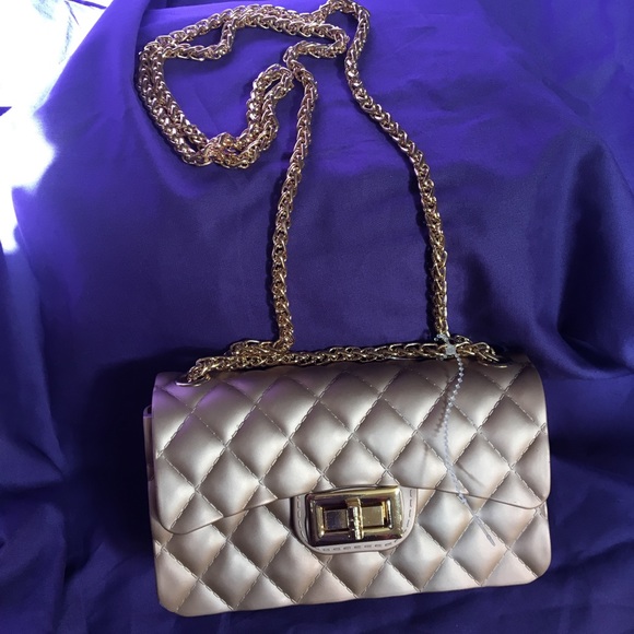 alfa bag Bags Alfa Bags Rose Gold Small Rubber Jelly Purse Poshmark